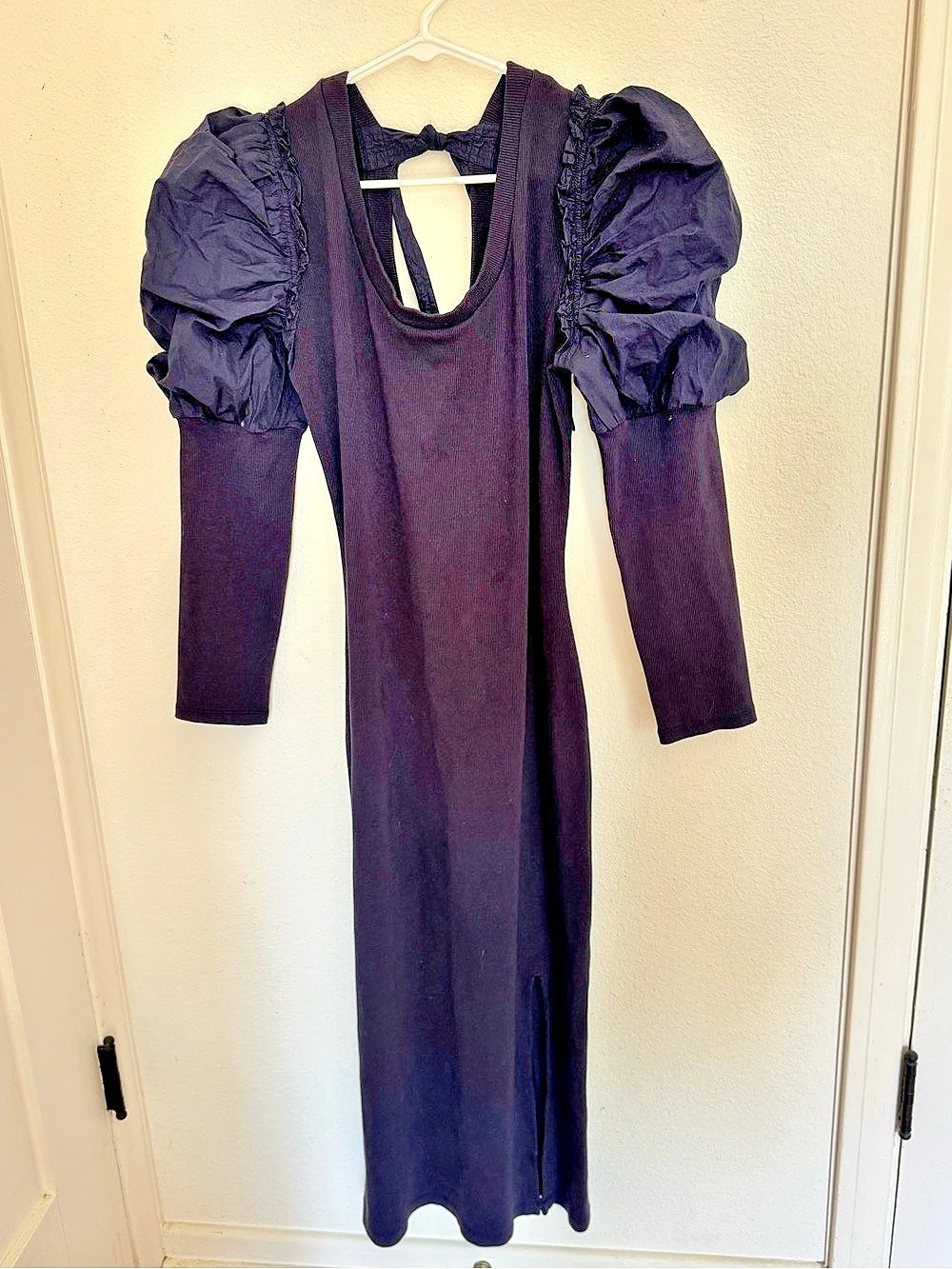 Cleobella Puff Sleeve Maxi Dress in Purple Size Large